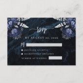 Carte D'accompagnement Réponse de mariage à l'écriture d'agate florale bl (Devant)