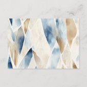 Carte D'accompagnement Réponse de mariage abstrait bleu crème de plage (Dos)