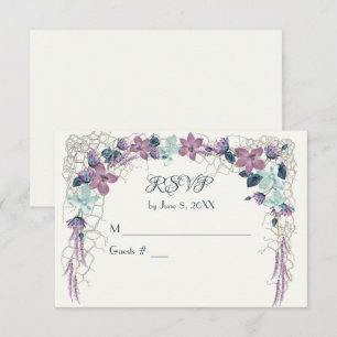 Carte D'accompagnement Réponse de mariage Arche florale nautique