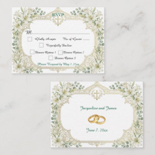 Carte D'accompagnement Réponse de mariage aux lys blancs