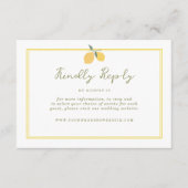 Carte D'accompagnement Réponse de mariage avec code QR Minimal Lemon Amal (Devant)