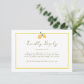 Carte D'accompagnement Réponse de mariage avec code QR Minimal Lemon Amal (Debout devant)