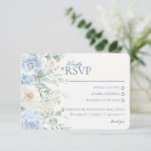 Carte D'accompagnement Réponse de mariage botanique d'hortensia floral bl (Debout devant)