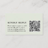 Carte D'accompagnement Réponse de mariage Code QR & Eucalyptus Vert Sauge (Dos)