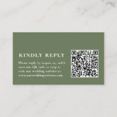 Carte D'accompagnement Réponse de mariage Code QR & Eucalyptus Vert Sauge (Dos)