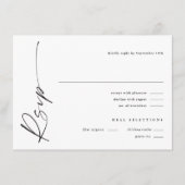 Carte D'accompagnement Réponse de mariage élégante moderne script noir et (Devant)