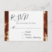 Carte D'accompagnement Réponse de mariage en cuir de vache couleur crème (Devant)