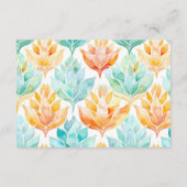 Carte D'accompagnement Réponse de mariage floral abstrait turquoise manda (Dos)