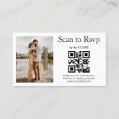Carte D'accompagnement Réponse de mariage moderne par scan de code QR de (Devant)