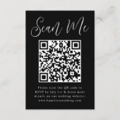 Carte D'accompagnement Réponse de mariage par QR Code noir et blanc avec (Devant)