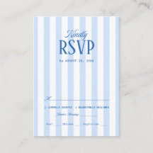 Réponse de mariage rayée rétro blanc et bleu marin