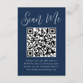 Carte D'accompagnement Réponse de mariage simple code QR Navy (Devant)