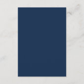 Carte D'accompagnement Réponse de mariage simple code QR Navy (Dos)