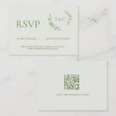 Carte D'accompagnement Réponse de site web de mariage à monogramme de feu (Devant / Derrière)