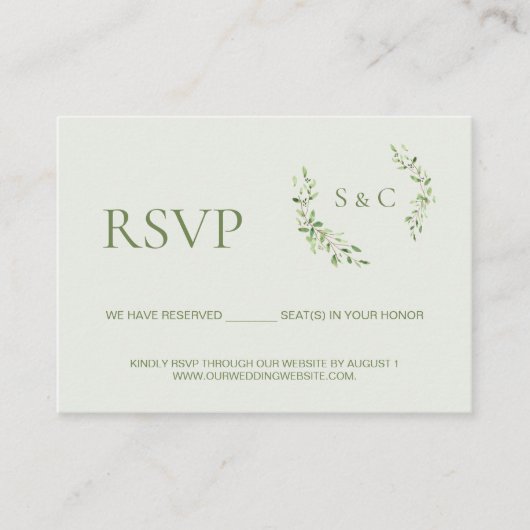 Carte D'accompagnement Réponse de site web de mariage à monogramme de feu (Devant)