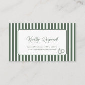 Carte D'accompagnement Réponse de site web de mariage Prépa rayé vert fon (Devant)