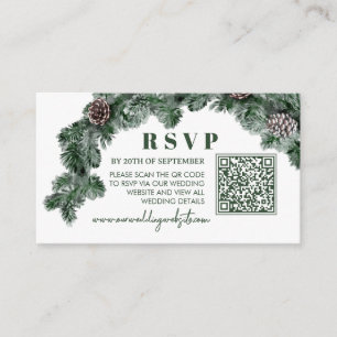 Carte D'accompagnement Réponse pour Noël Vert Sapin Noël