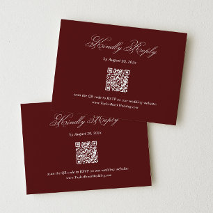 Carte D'accompagnement Réponse QR Code pour un mariage moderne en Bourgog