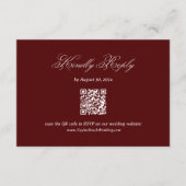 Carte D'accompagnement Réponse QR Code pour un mariage moderne en Bourgog (Devant)