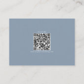 Carte D'accompagnement Réponse RSVP avec QR Code Bleu Poussiéreux Simple (Dos)