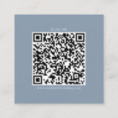 Carte D'accompagnement Réponse RSVP par QR Code bleu poussiéreux simple (Dos)