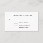 Carte D'accompagnement Réponse simple à un mariage (Dos)
