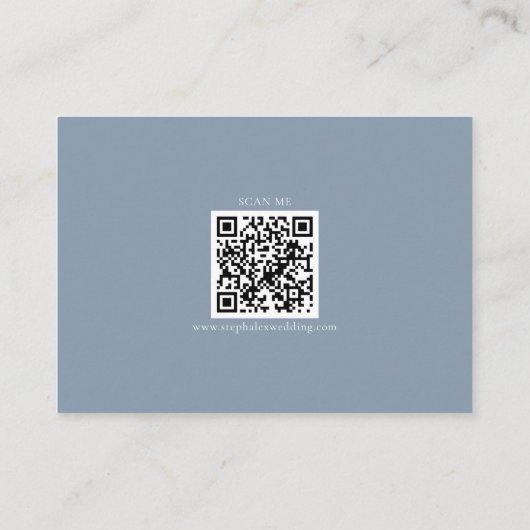 Carte D'accompagnement Réponse simple par QR Code bleu poussiéreux (Dos)