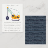 Carte D'accompagnement Réservations de véhicules de grue de construction  (Devant / Derrière)