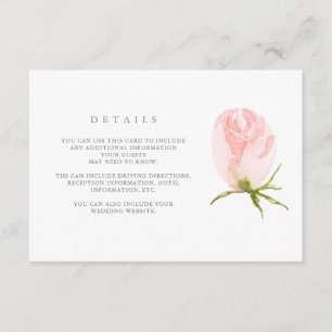 Carte D'accompagnement Ressort   Détails sur le Mariage Floral Aquarelle