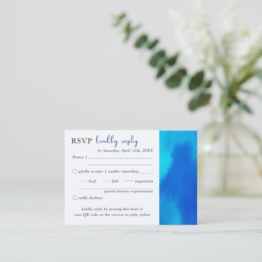 Carte D'accompagnement Ressort mariage avec affection RSVP QR Code (Debout devant)