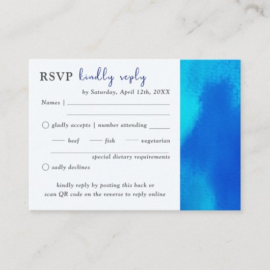 Carte D'accompagnement Ressort mariage avec affection RSVP QR Code (Devant)