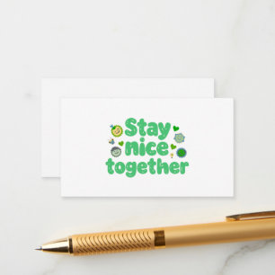 Carte D'accompagnement Restez jolie typographie smiley Art