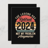 Carte D'accompagnement Retraité 2024 Pas mon problème plus (Devant / Derrière)