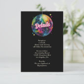 Carte D'accompagnement Retro 70's Party Disco Ball Sparkle Glam Wedding  (Debout devant)