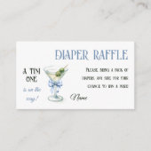 Carte D'accompagnement Retro A Tini One Martini Blue Bow Boy Baby Shower (Devant)