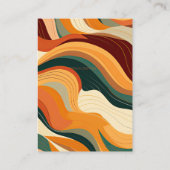 Carte D'accompagnement Retro Abstrait Terrain Terracotta Orange Mariage (Dos)