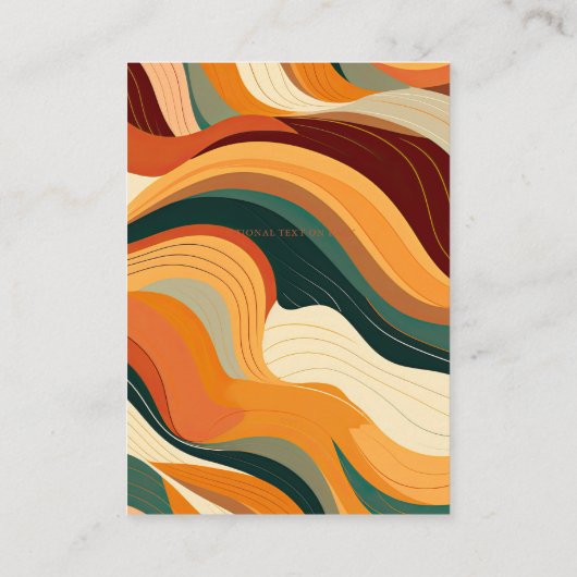 Carte D'accompagnement Retro Abstrait Terrain Terracotta Orange Mariage (Dos)