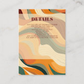 Carte D'accompagnement Retro Abstrait Terrain Terracotta Orange Mariage (Devant)