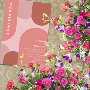 Carte D'accompagnement Retro Arches Coral Rose Mariage Réception