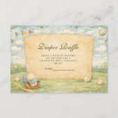 Carte D'accompagnement Retro Baseball Field Diapper Raffle (Devant)