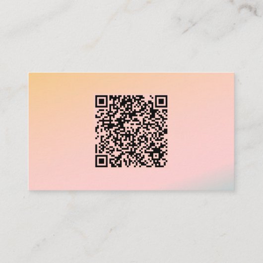 Carte D'accompagnement Retro Beach Pastel Gradient Mariage unique QR Code (Dos)