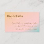Carte D'accompagnement Retro Beach Pastel Gradient Mariage unique QR Code (Devant)