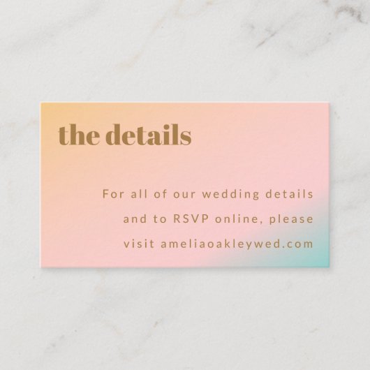 Carte D'accompagnement Retro Beach Pastel Gradient Mariage unique QR Code (Devant)