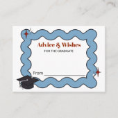 Carte D'accompagnement Retro bleu clair conseils & souhaits diplôme (Devant)
