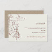 CARTE D'ACCOMPAGNEMENT RÉTRO BLUSH HORS LIGNE BLANCHE DESSIN RÉCEPTION FL (Devant / Derrière)