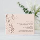 CARTE D'ACCOMPAGNEMENT RÉTRO BLUSH PASTEL LINE DRAWING FLORA RÉCEPTION (Debout devant)