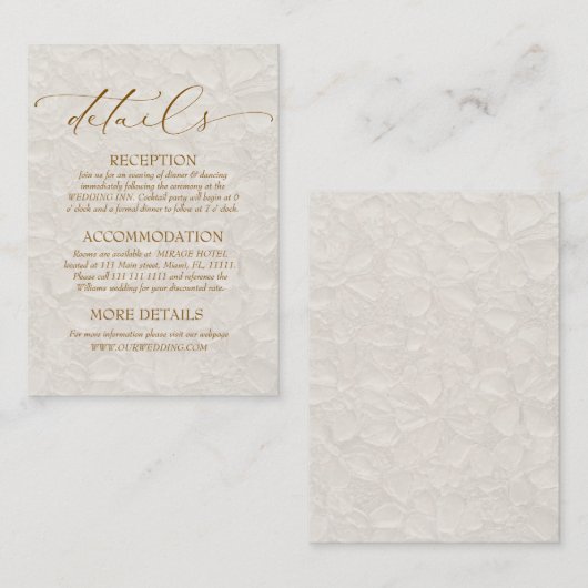 Carte D'accompagnement Retro Boho Brown Neutral Détails (Devant / Derrière)