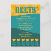 Carte D'accompagnement Retro Boho Floral Bold & Bright Spring Wedding (Devant)