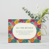 Carte D'accompagnement Retro Botanica and Teal Wedding (Debout devant)