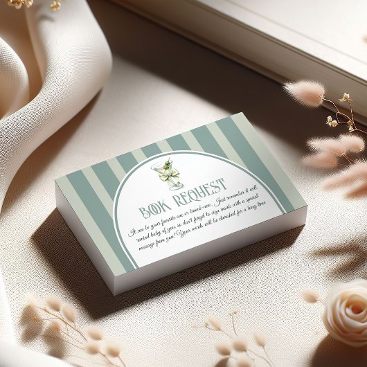 Carte D'accompagnement Retro Bow Tini One Martini Book For Baby Shower